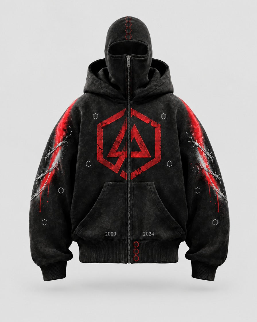 Linkin Park Balaclava Zip-Up Hoodie front