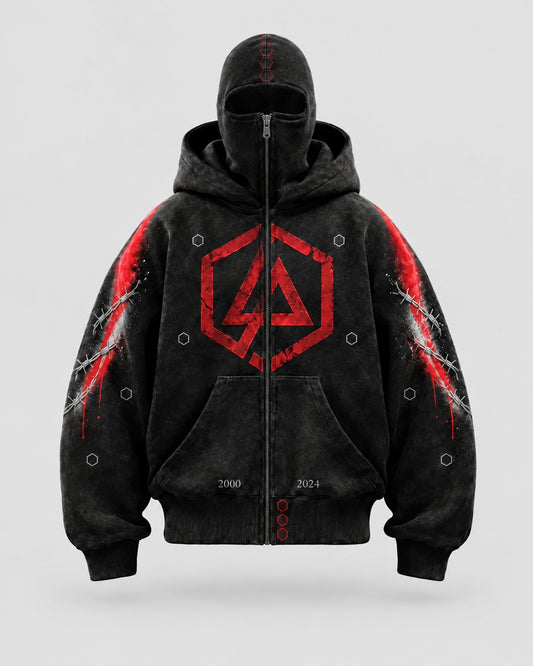Linkin Park Balaclava Zip-Up Hoodie front